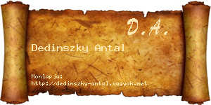 Dedinszky Antal névjegykártya