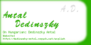 antal dedinszky business card